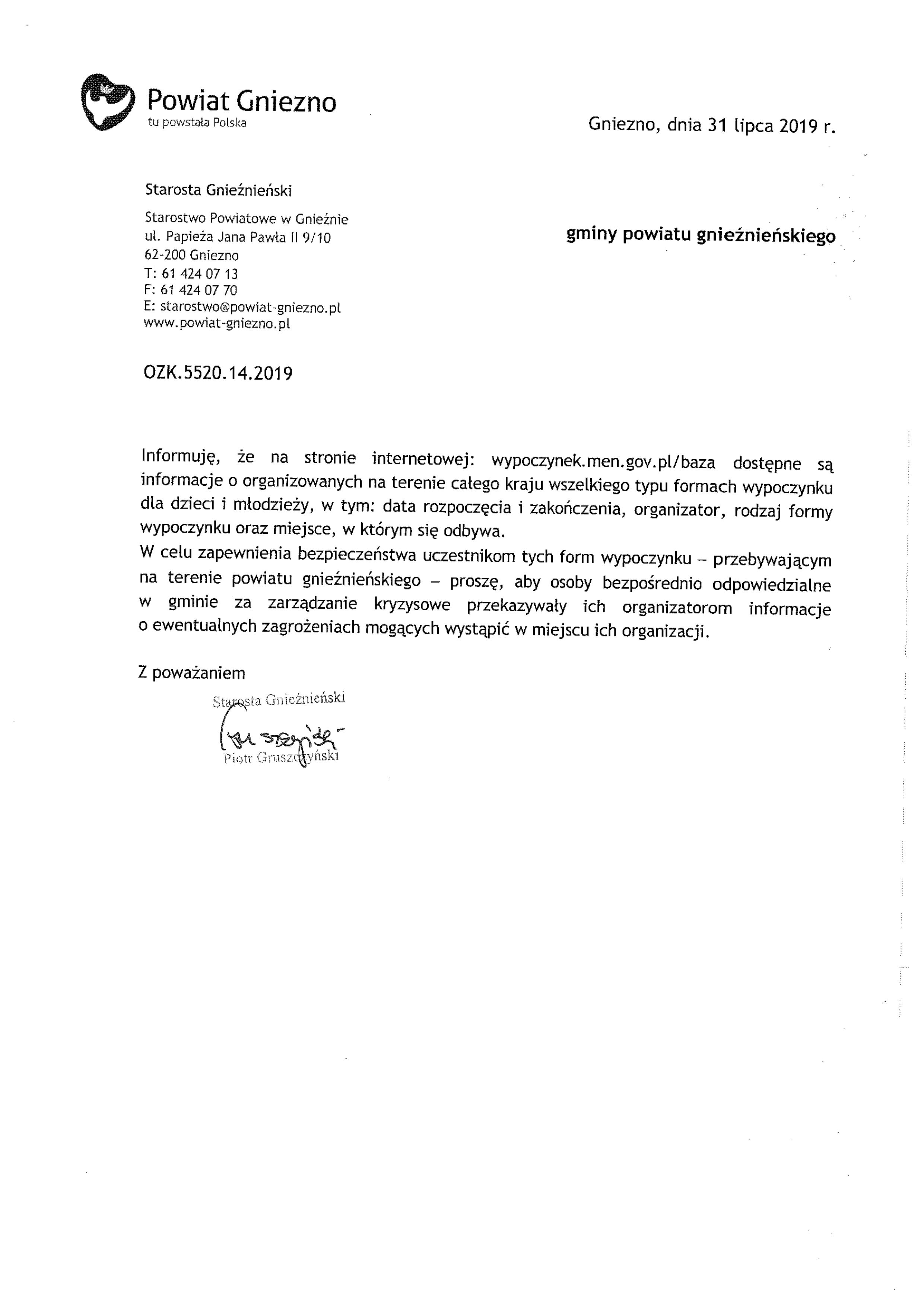 Informacje o organizowanych na terenie całego kraju wszelkiego typu formach wypoczynku dla dzieci i młodzieży