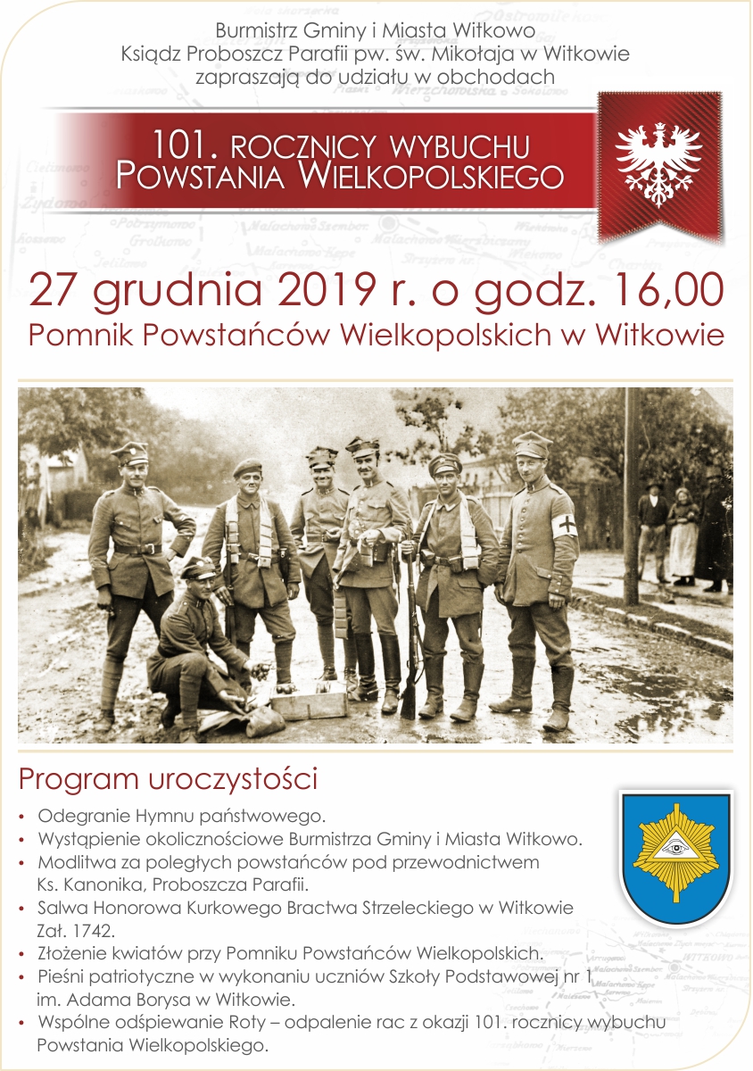 101. rocznica wybuchu  Powstania Wielkopolskiego