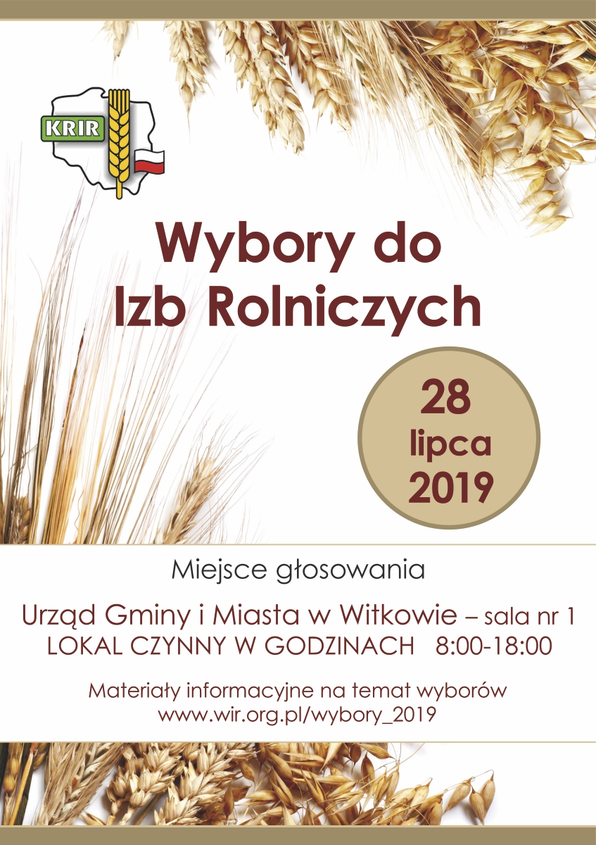 Wybory do izb rolniczych - 28 lipca 2019 roku