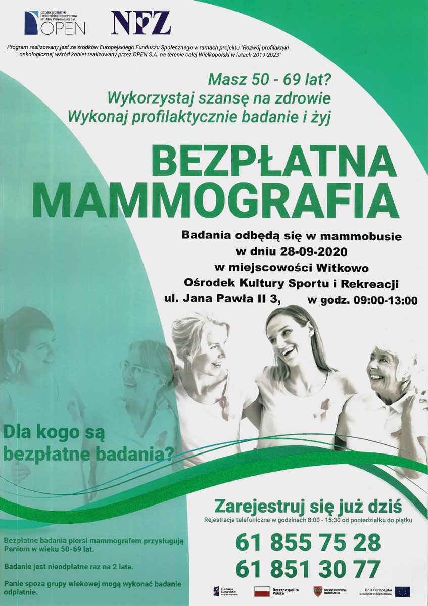 Bezpłatna mammografia profilaktyczna