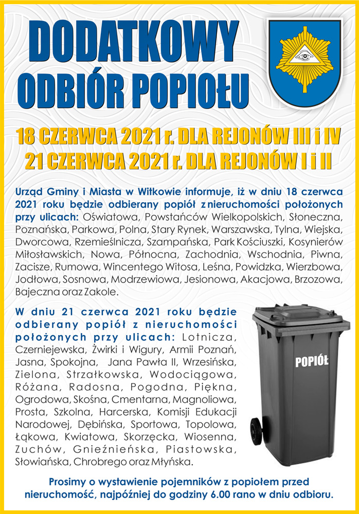 Dodatkowy odbiór popiołu