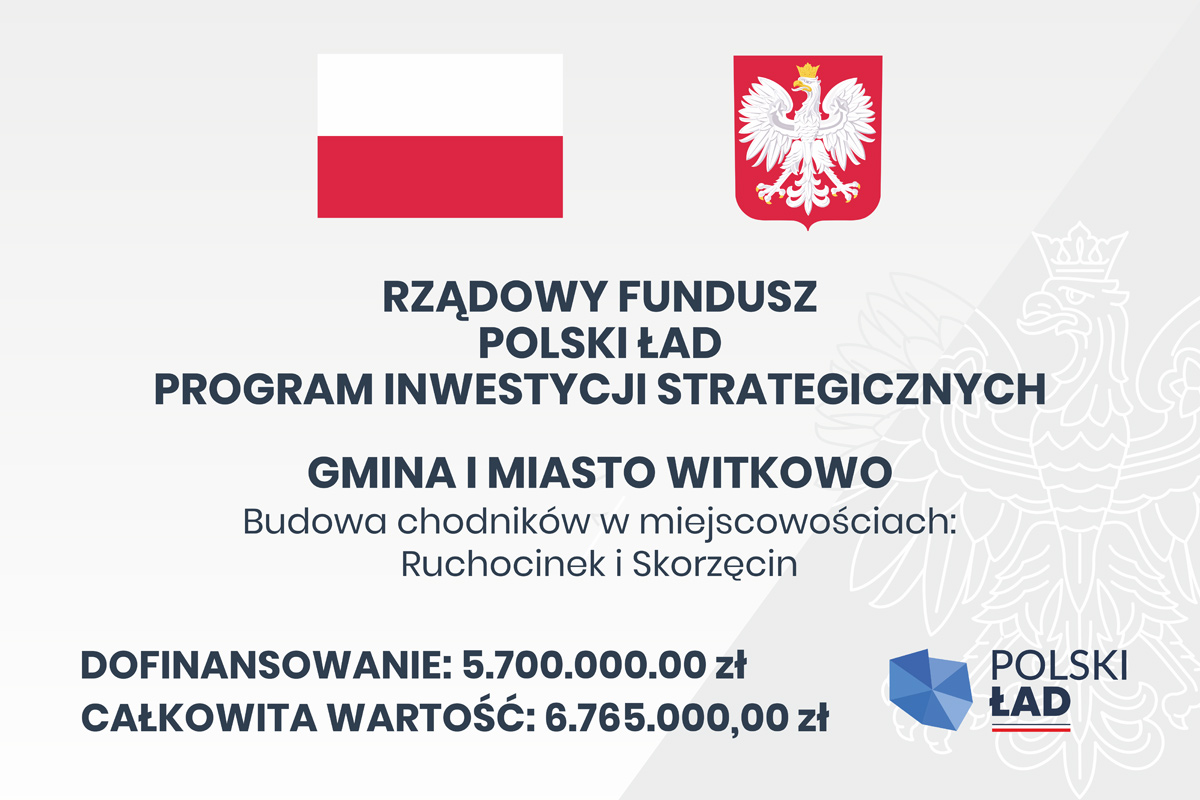 „Budowa chodników w miejscowościach: Ruchocinek i Skorzęcin”