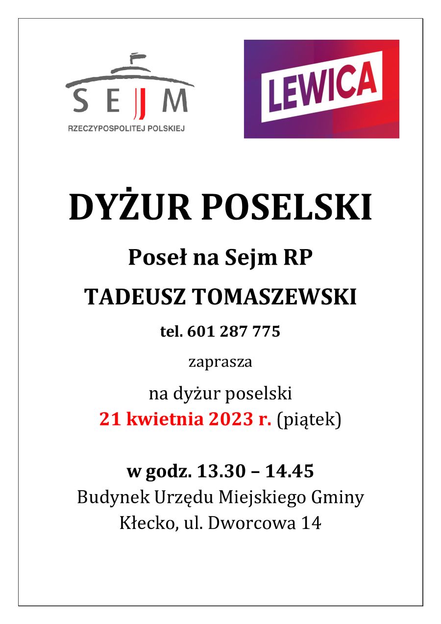 w dyzur poselski klecko 21.04.2023mmm