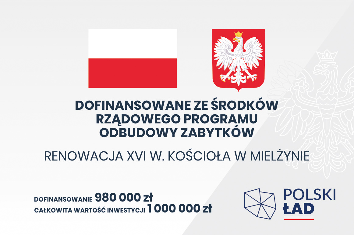 „Renowacja XVI w. Kościoła w Mielżynie”